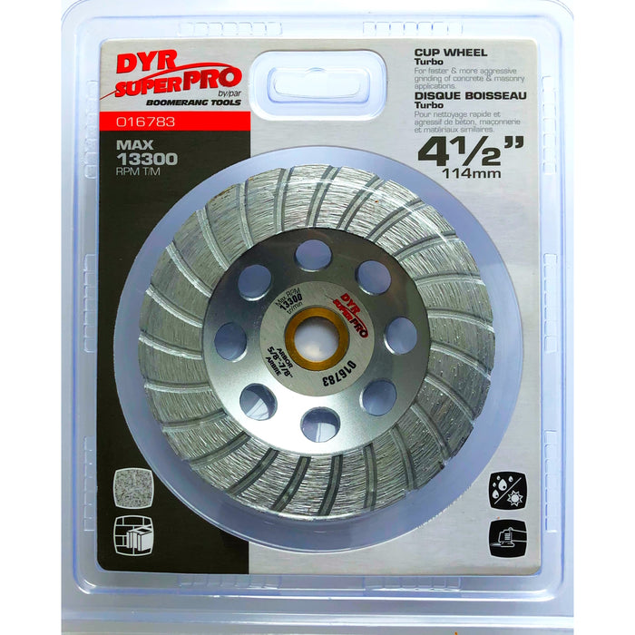 Meule boisseau DYR SUPERPRO 4-1/2" (Turbo)