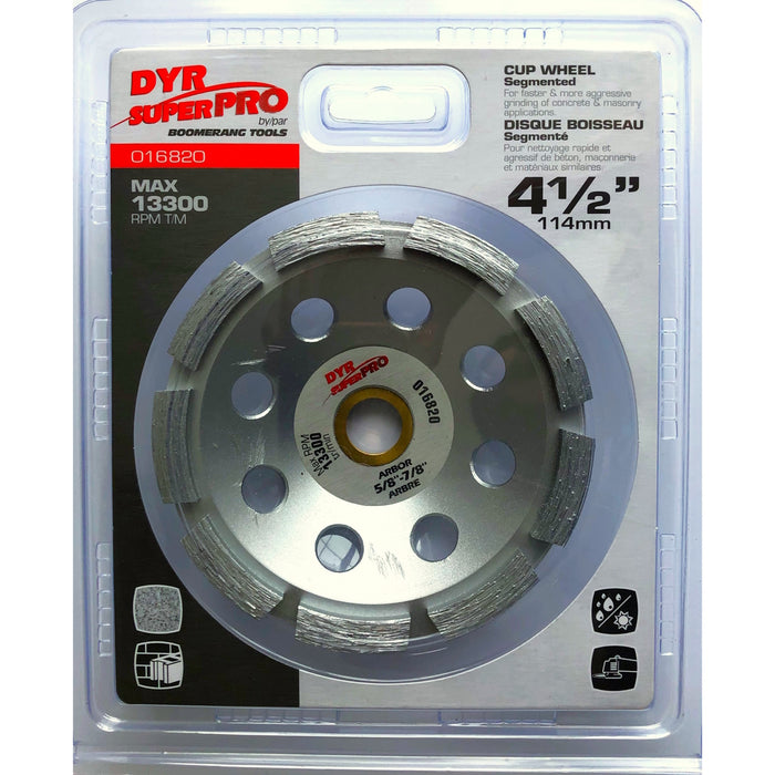 Meule boisseau DYR SUPERPRO 4-1/2" (Simple)