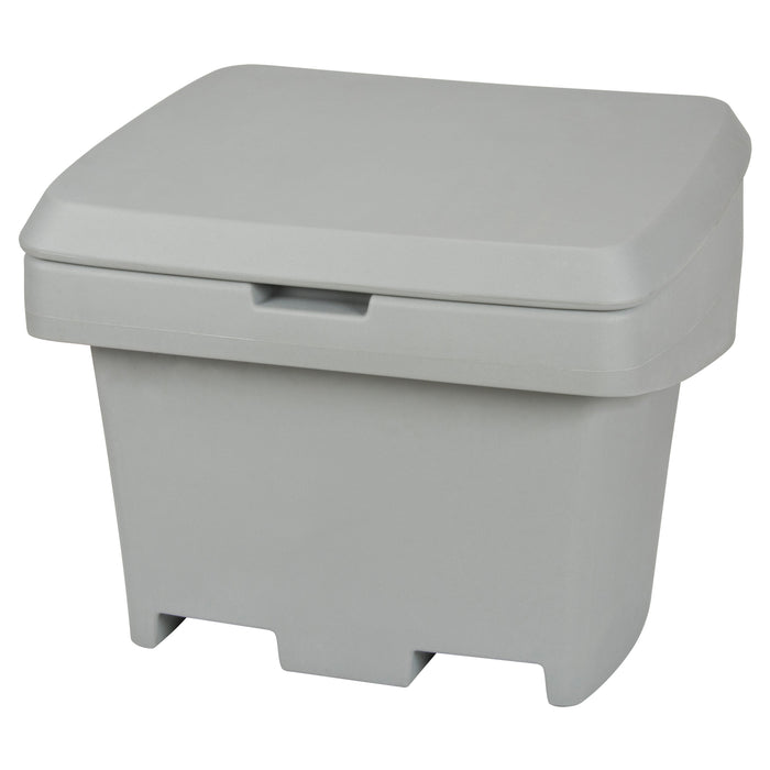 Conteneur robuste gris, pour sel et sable.