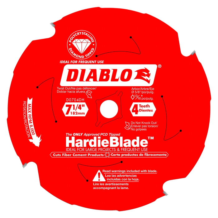 Lame HardieBlade™ à fibrociment (7-1/4"x4 dents)