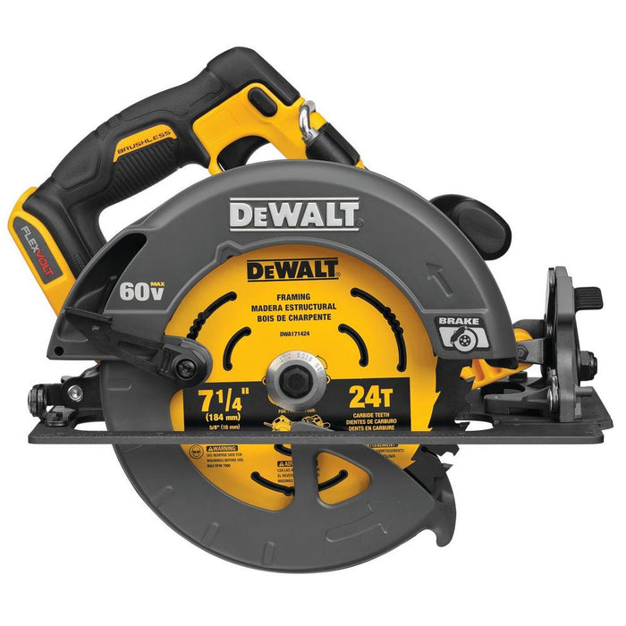 Scie ciculaire 7-1/4" 60V MAX* FLEXVOLT® sans balais, avec frein (Outil seulement)