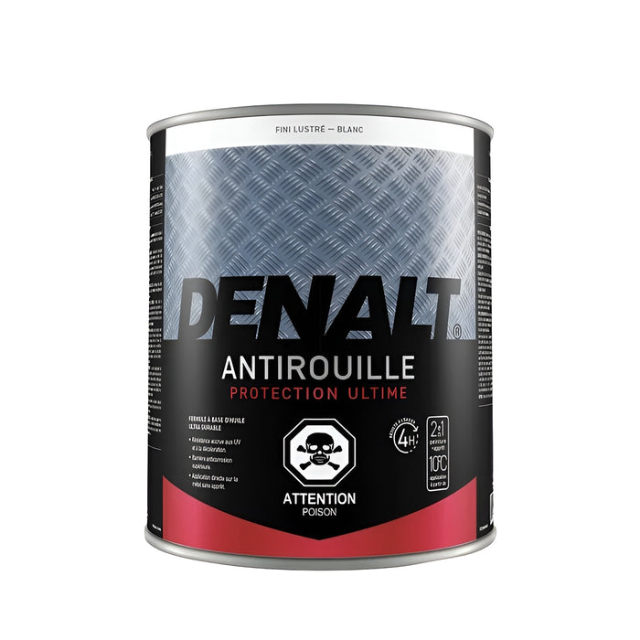 Peinture antirouille à l'huile - Denalt - Blanc teintable - Fini mat - 899 mL