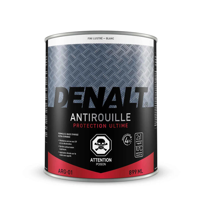 Peinture antirouille à l'huile - Denalt - Blanc teintable - Fini lustré - 899 mL