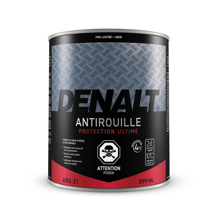 Peinture antirouille à l'huile - Denalt - Noir - Fini lustré - 899 mL
