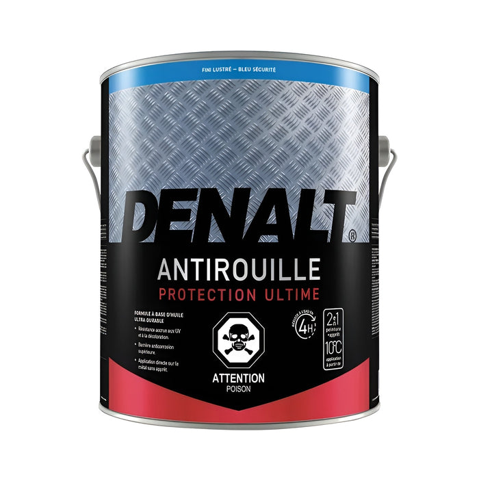 Peinture antirouille à l'huile - Denalt - Bleu sécurité - Fini lustré - 3.6 L