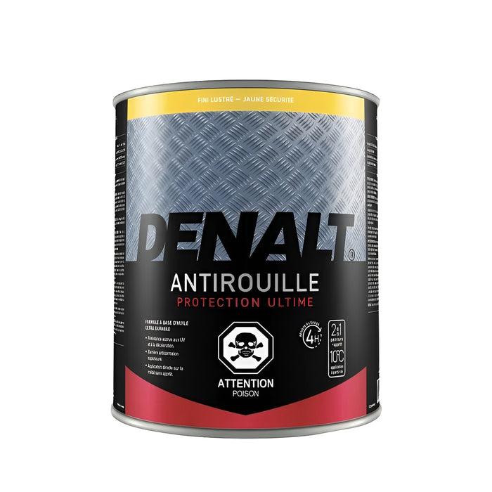 Peinture antirouille à l'huile - Denalt - Jaune sécurité - Fini lustré - 899 mL