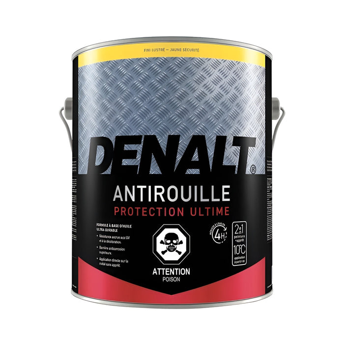 Peinture antirouille à l'huile - Denalt - Jaune sécurité - Fini lustré - 3.6 L