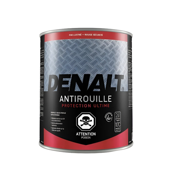 Peinture antirouille à l'huile - Denalt - Rouge sécurité - Fini lustré - 899 mL