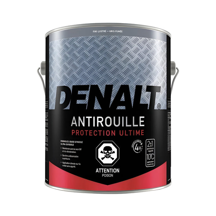 Peinture antirouille à l'huile - Denalt - Gris fumée - Fini lustré - 3.6 L