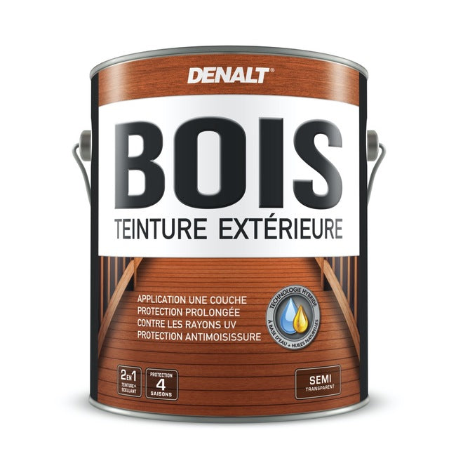 Teinture hybride semi-transparente extérieure pour le bois - Base à teindre - 3.78 L