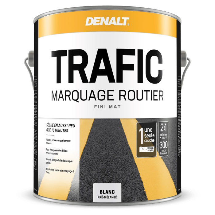 Peinture pour la signalisation à base d'eau - Blanc - Mat - 3.78 L