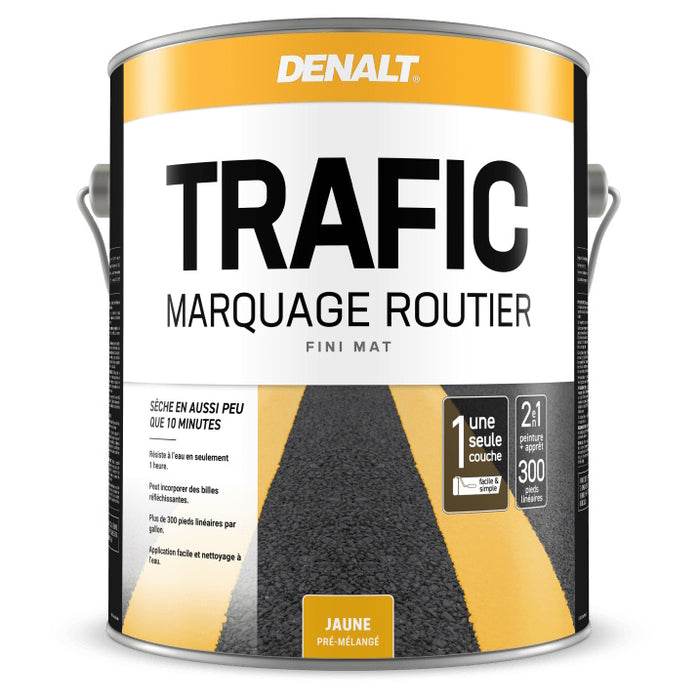Peinture pour la signalisation à base d'eau - Jaune - Mat - 3.78 L