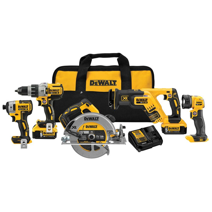 Ens. 5 outils DEWALT® 20V MAX* XR® avec 2 batteries 5.0Ah