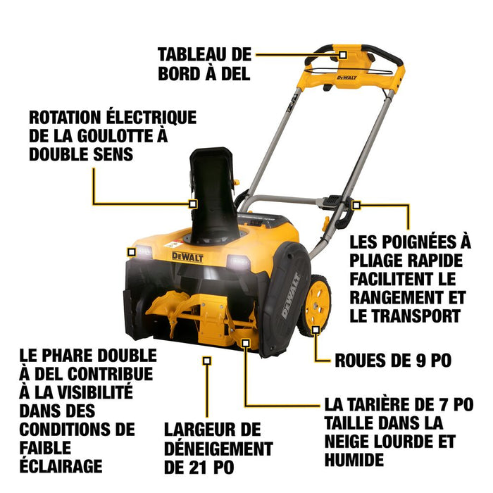 Ens. souffleuse à neige 60V MAX* - Dewalt