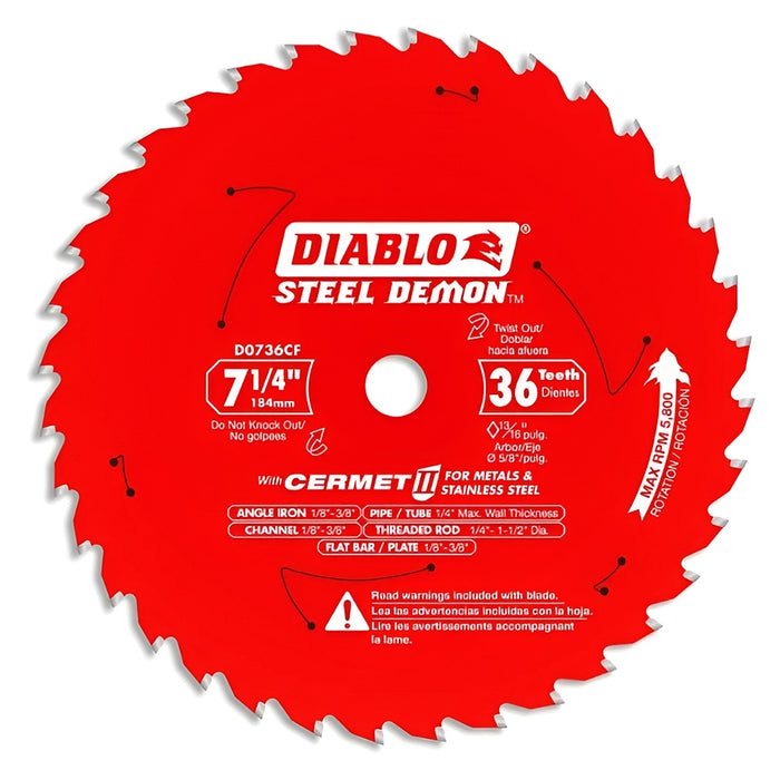 Lame à métal CERMET II pour scie circulaire (7-1/4" - 36 dents)