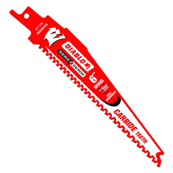 Lame pour scie alternative de 6" en carbure pour bois avec clous