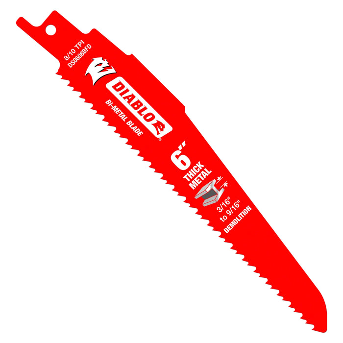 Ensemble de 5 lames pour scie alternative de  6" bimétal pour métal épais