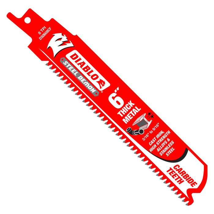 Ensemble de 3 lames pour scie alternative 6" pour métal épais