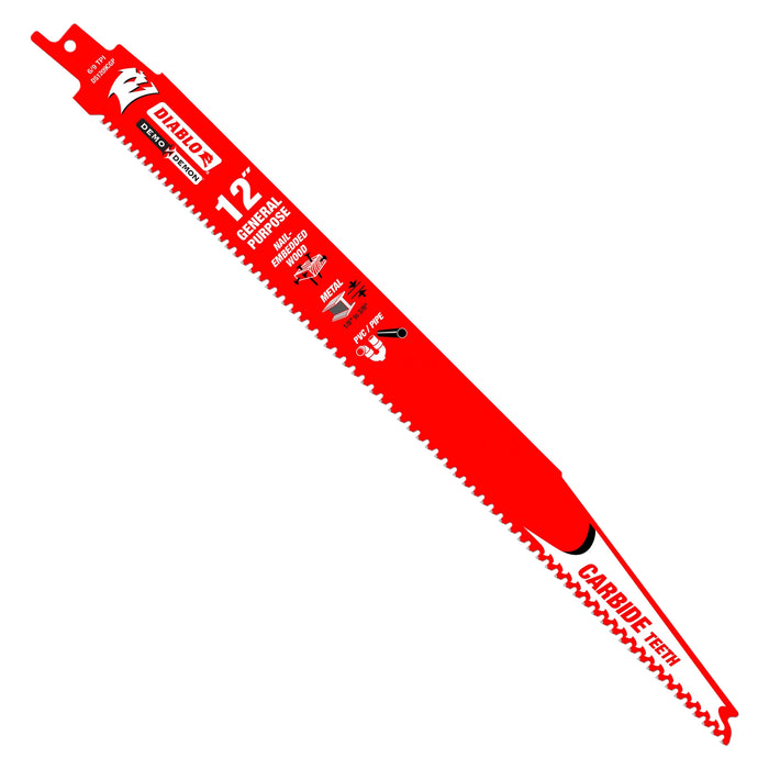 Lame pour scie alternative de 12" en carbure pour usage général