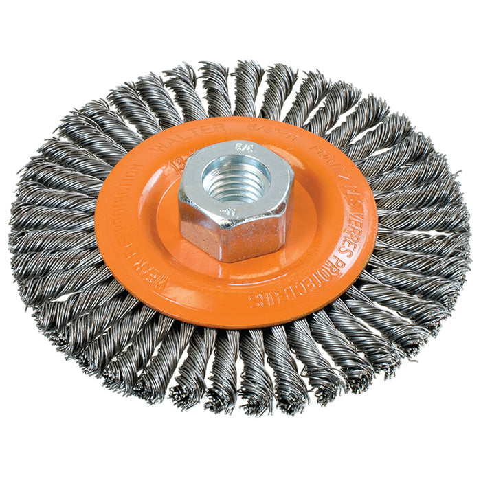 Brosse droite à fils torsadés 4-1/2"x3/16" (5/8"-11)