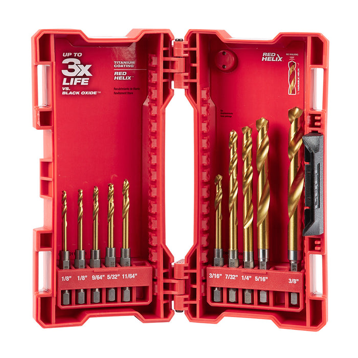 Ens. 10 forets en titane RED HELIX™