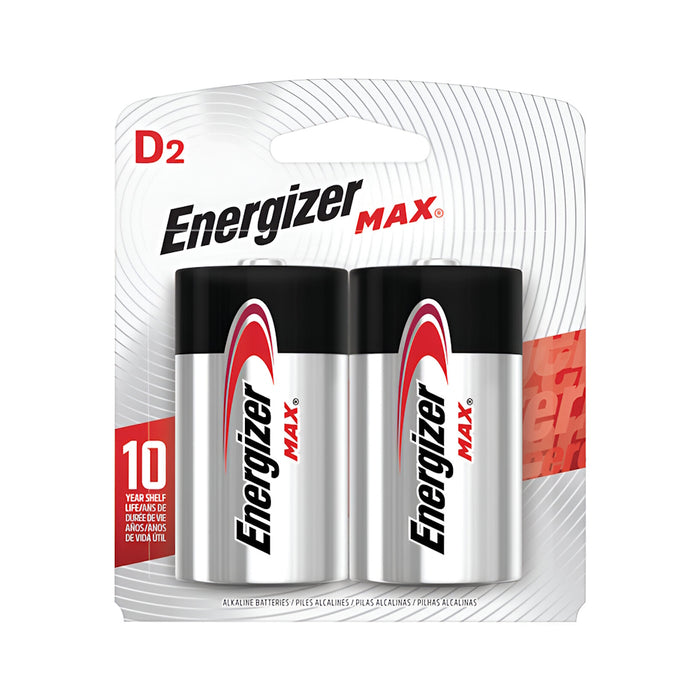 Piles alcaline Energizer D 1.5V - Paquet de 2