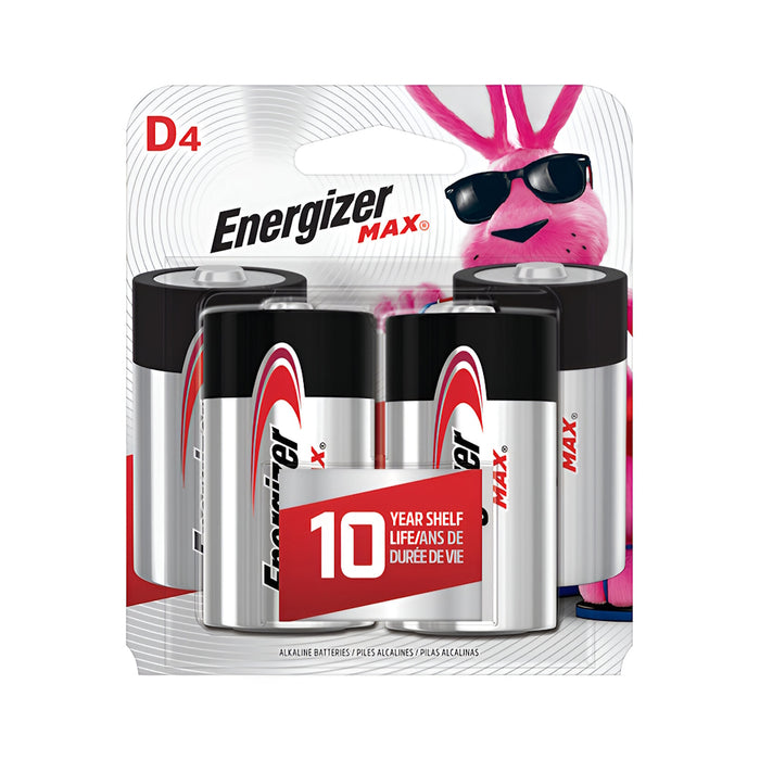 Piles alcaline Energizer D 1.5V - Paquet de 4