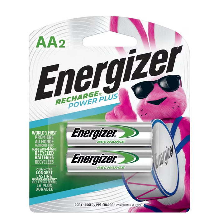 Piles Energizer haute performance rechargeables AA - Paquet de 2