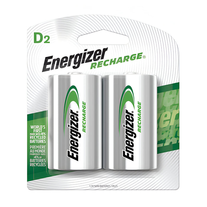 Piles Energizer haute performance rechargeables D - Paquet de 2