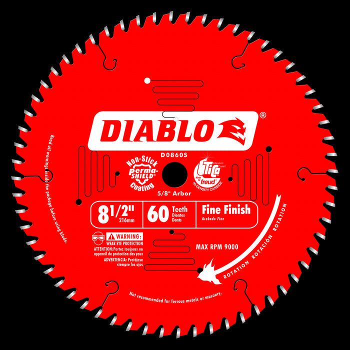 Lame au carbure, de finition fine (8-1/2"x60 dents)