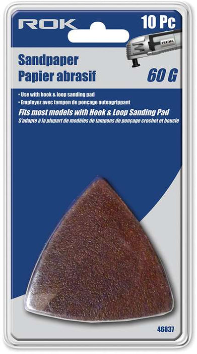 Pqt. 10 feuilles abrasives à grain 60