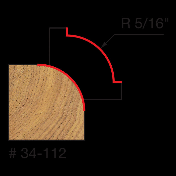 Mèche à arrondi convexe 5/16" (1-1/4"x1/2") à tige 1/4"