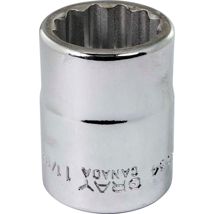 Douille chromée régulière à prise 3/4" (12 pans x 1-1/16")