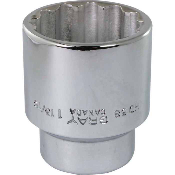 Douille chromée régulière à prise 3/4" (12 pans x 1-13/16")