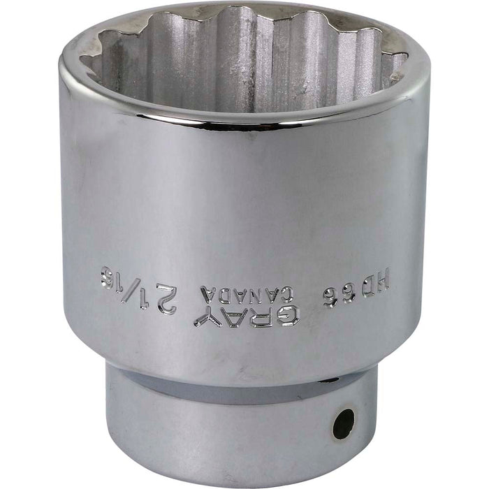 Douille chromée régulière à prise 3/4" (12 pans x 2-1/16")