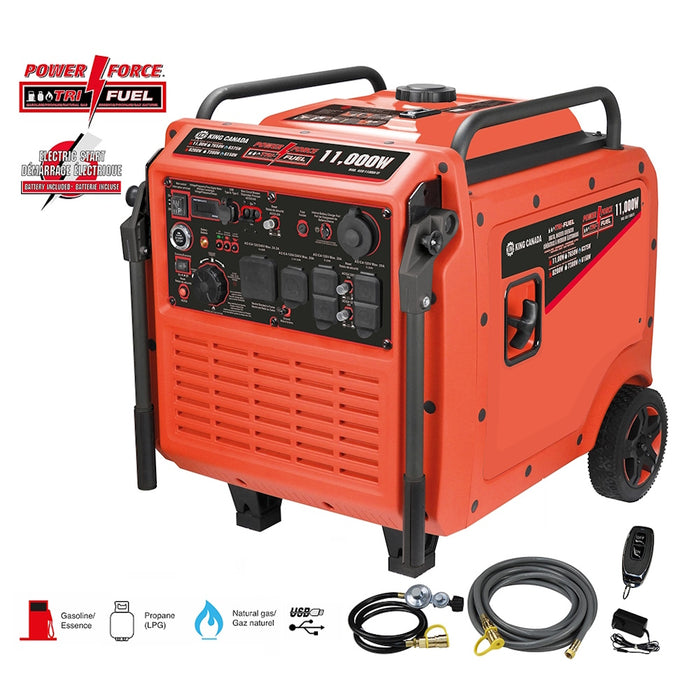 Génératrice à inverseur électronique à triple carburant 11 000W