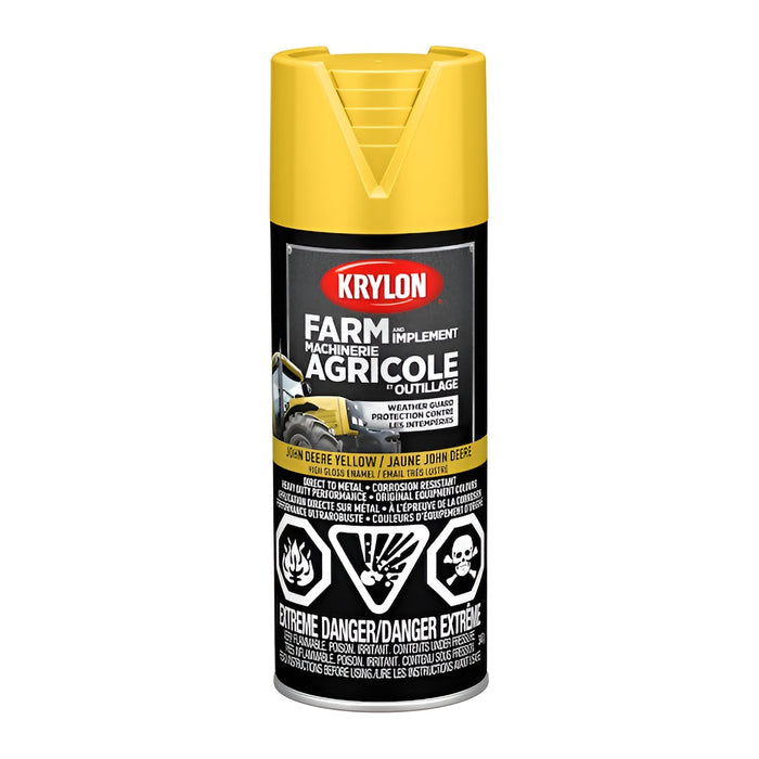 Peinture antirouille pour machinerie agricole - Jaune John Deere - Fini lustré - 340 g
