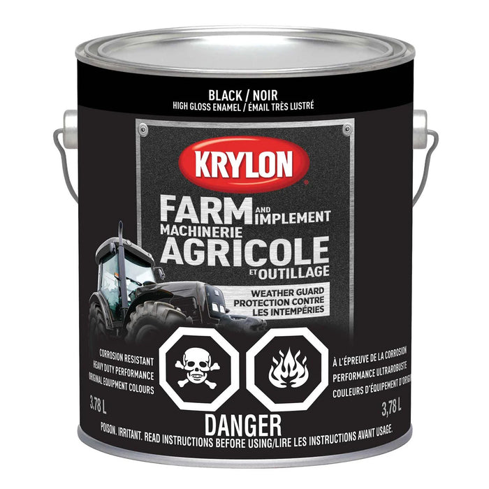 Peinture antirouille pour machinerie agricole - Noir - Fini lustré - 3.78 L