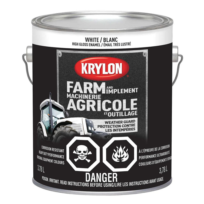Peinture antirouille pour machinerie agricole - Blanc - Fini lustré - 3.78 L