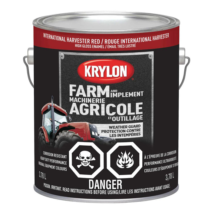 Peinture antirouille pour machinerie agricole - Rouge International Harvester - Fini lustré - 3.78 L