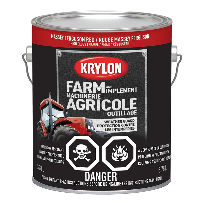 Peinture antirouille pour machinerie agricole - Rouge Massez Ferguson - Fini lustré - 3.78 L