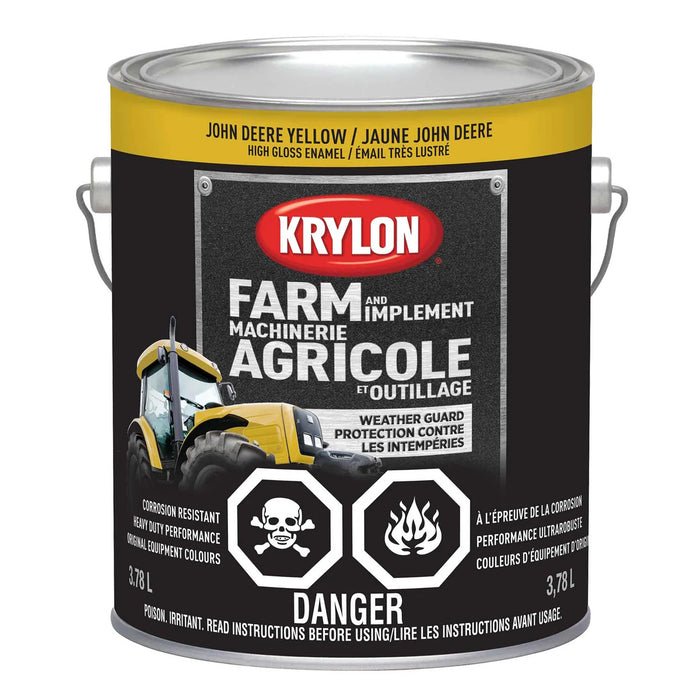 Peinture antirouille pour machinerie agricole - Jaune John Deere - Fini lustré - 3.78 L