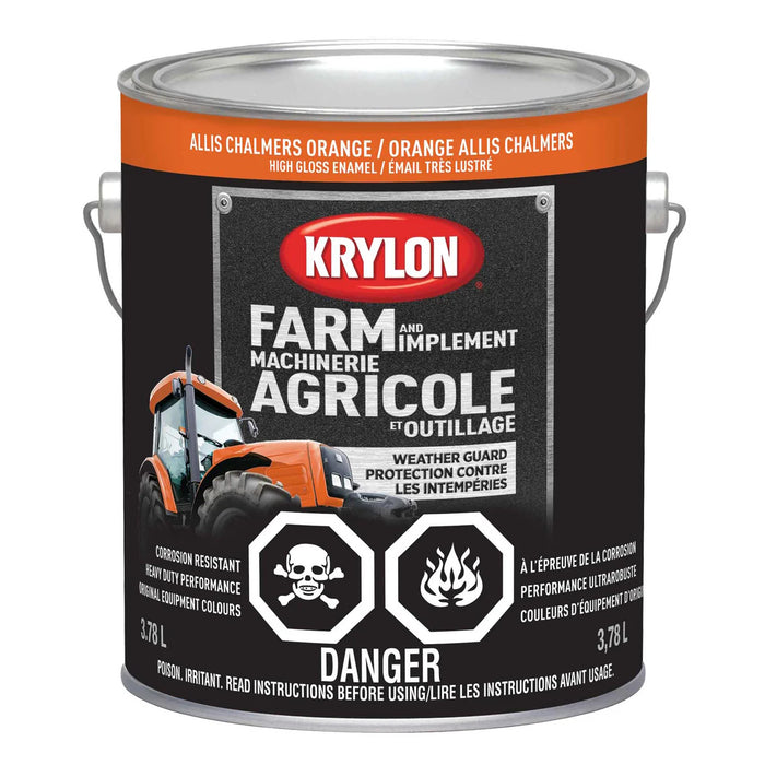 Peinture antirouille pour machinerie agricole - Orange Allis Chalmers - Fini lustré - 3.78 L