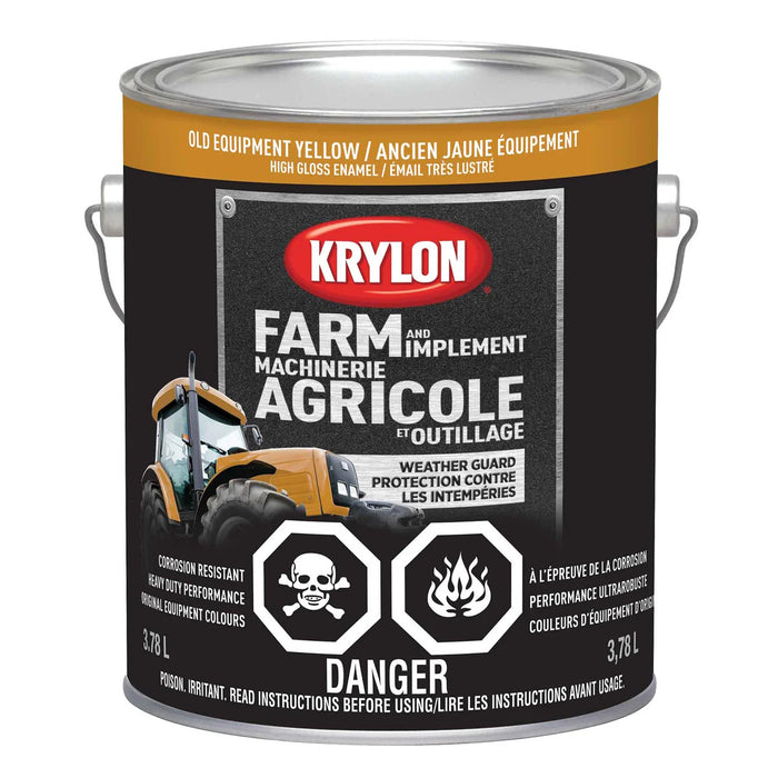 Peinture antirouille pour machinerie agricole - Ancien jaune équipement Caterpillar - Fini lustré - 3.78 L