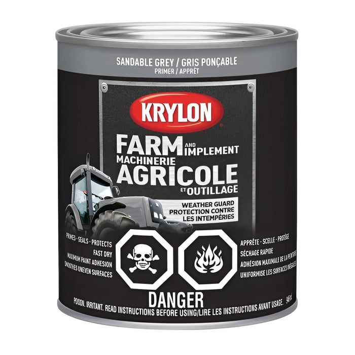 Peinture antirouille pour machinerie agricole - Apprêt gris - Fini lustré - 946 mL