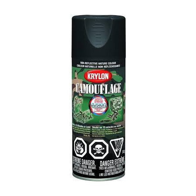 Peinture en aérosol Krylon Fusion camouflage mate - Noir