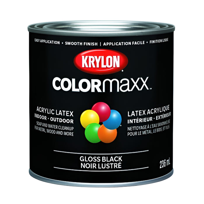 Peinture intérieure et extérieure Colormaxx - Noir - Lustré - 236 mL