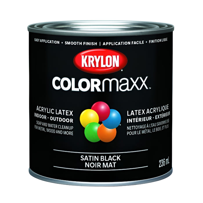 Peinture intérieure et extérieure Colormaxx - Noir - Satiné - 236 mL