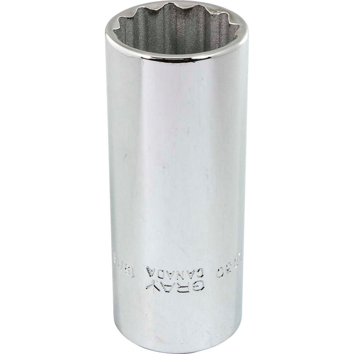 Douille chromée longue à prise 1/2" (12 pans x 15/16")