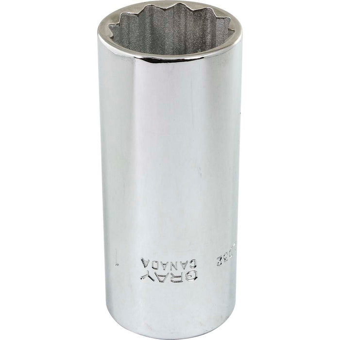 Douille chromée longue à prise 1/2" (12 pans x 1")